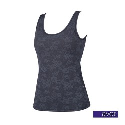 Avet top brede band  kanten print denim m