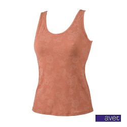 Avet top brede band  kanten print terra m