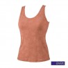 Avet top brede band  kanten print terra m